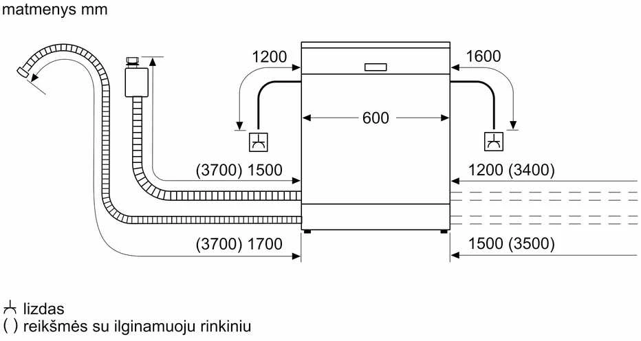 Bosch SMU4HKI72S Serija 4, Indaplovė, montuojama iš apačios, 60 cm, Matēts tērauds ar anti-fingerprint pārklājumu