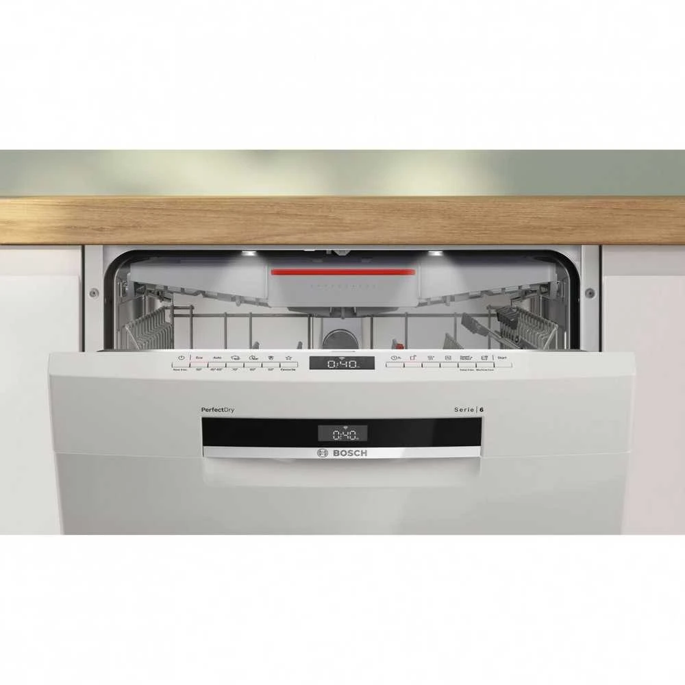 Bosch SMU6ZCW71S Serija 6, Indaplovė, montuojama iš apačios, 60 cm, Balta