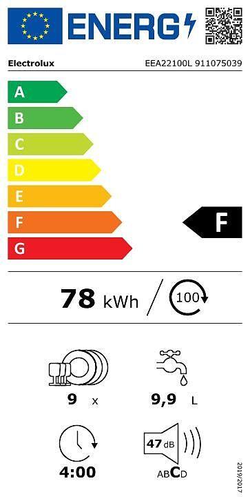 Įmontuojama indaplovė Electrolux EEA22100L