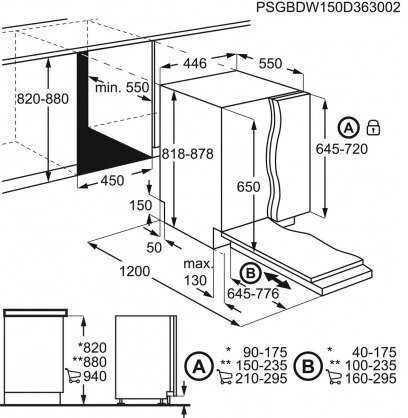 Įmontuojama 45cm pločio indaplovė Electrolux EEM43211L