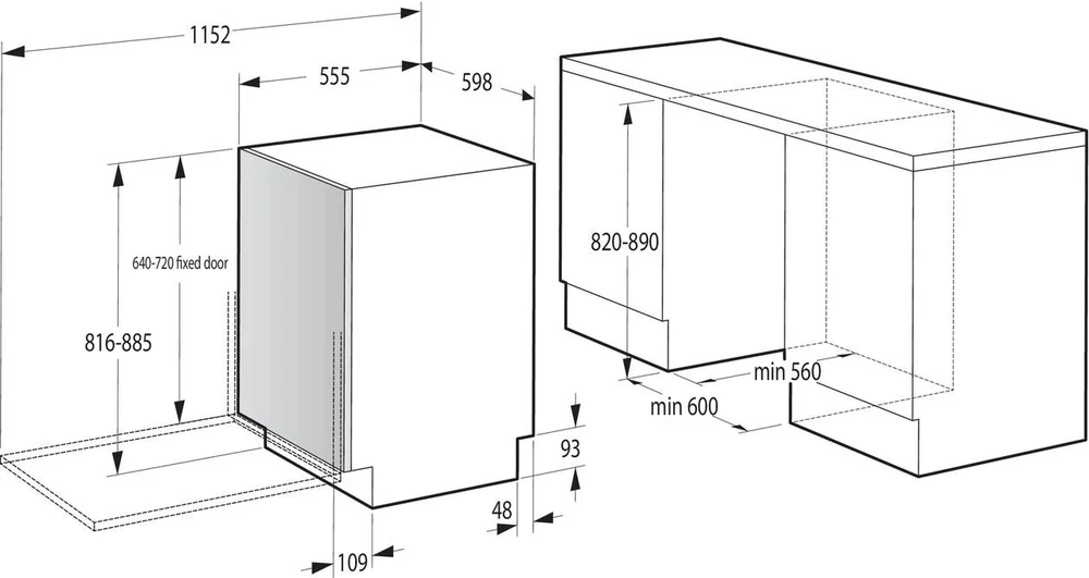 Įmontuojama indaplovė Gorenje GV643E91, 44.8 cm