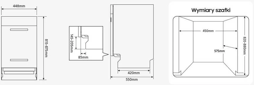 Įmontuojama indaplovė Samsung DW50DG450B00ET