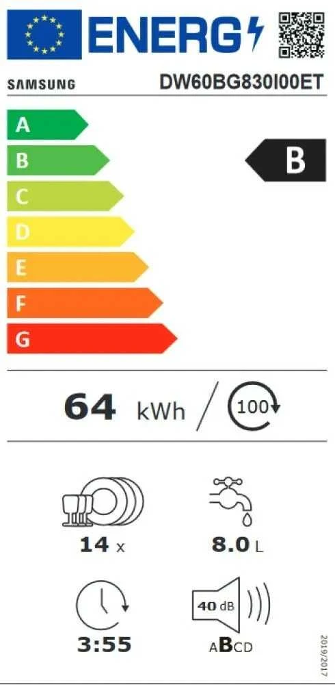 Įmontuojama indaplovė Samsung DW60BG830I00ET