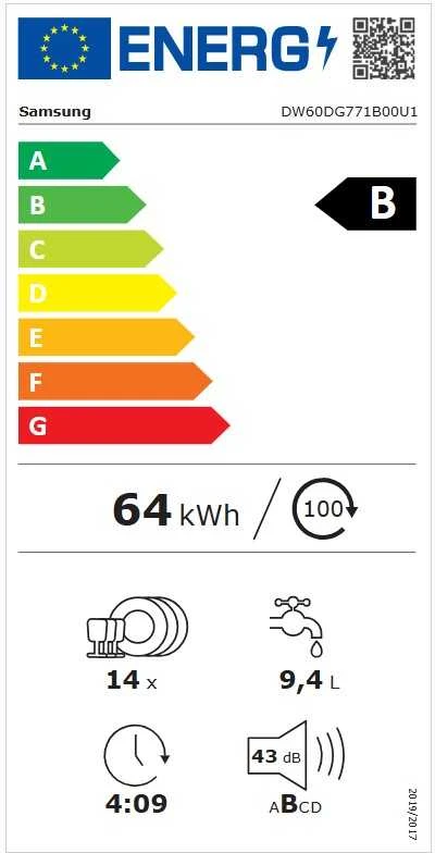 Įmontuojama indaplovė Samsung DW60DG771B00