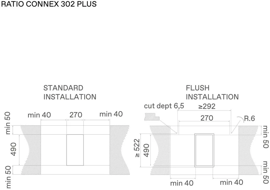 Kaitlentė Elica RATIO CONNEX 302 PLUS BL
