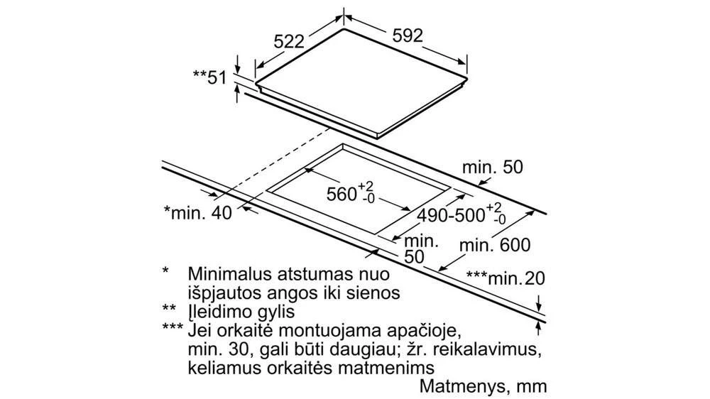 Įmontuojama indukcinė kaitlentė Bosch PVS61RBB5E