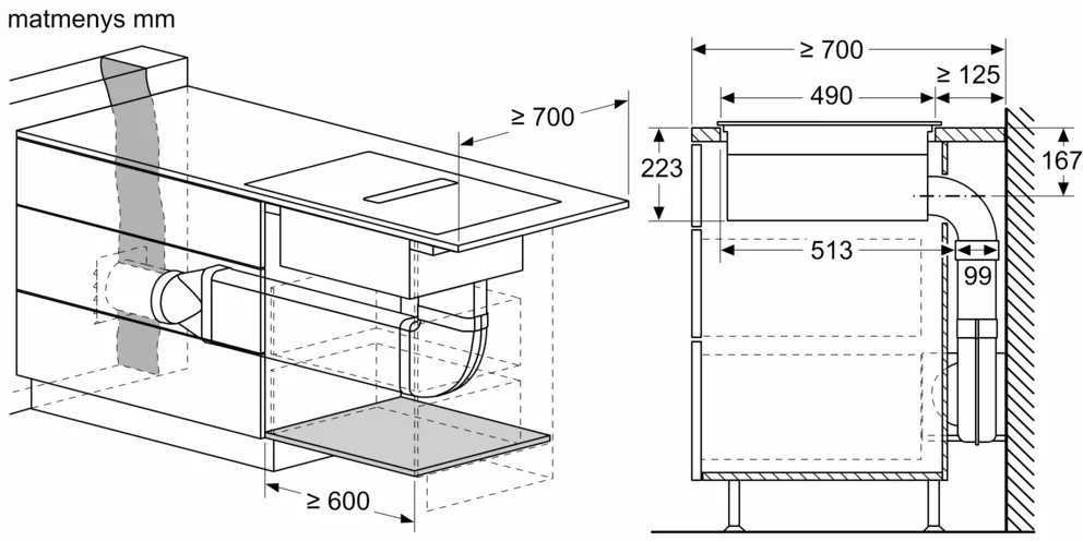 Bosch PVS811B16E Serija 4, Indukcinė kaitlentė su integruota ventiliacijos sistema, 80 cm, kaitlentė be rėmo