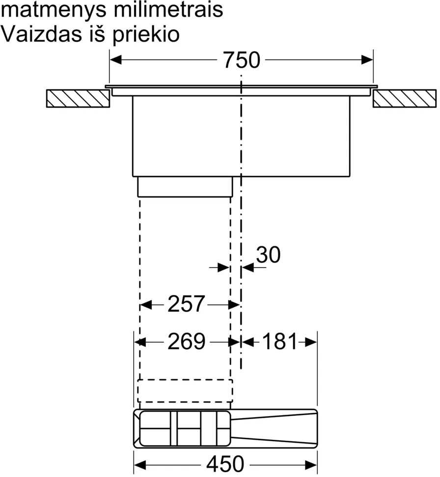 Bosch PVS811B16E Serija 4, Indukcinė kaitlentė su integruota ventiliacijos sistema, 80 cm, kaitlentė be rėmo