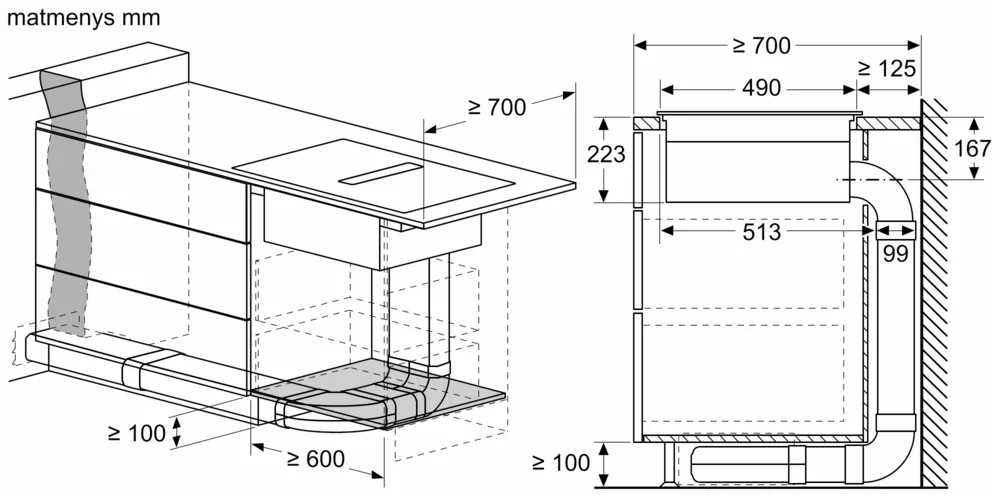 Bosch PVS811B16E Serija 4, Indukcinė kaitlentė su integruota ventiliacijos sistema, 80 cm, kaitlentė be rėmo