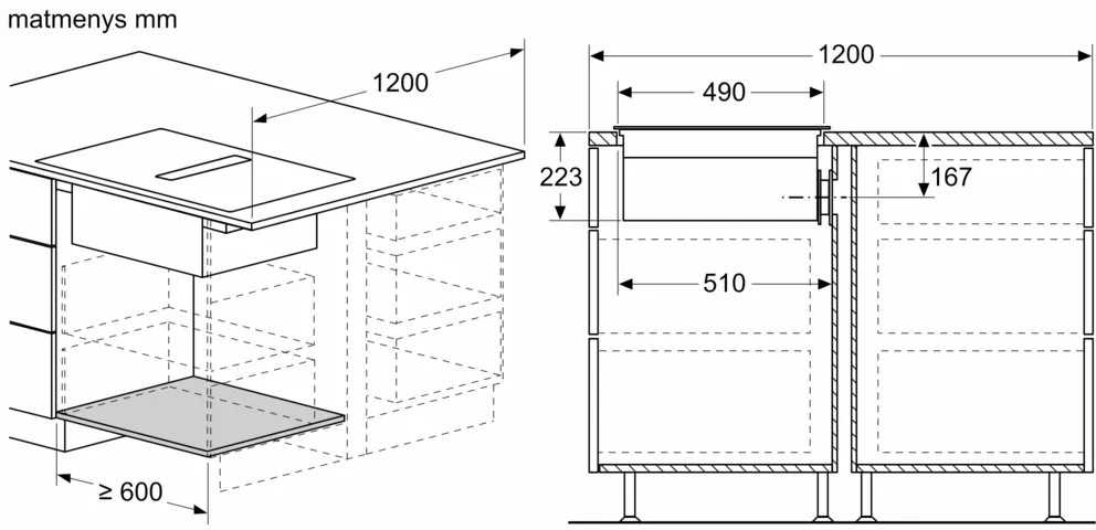 Bosch PVS811B16E Serija 4, Indukcinė kaitlentė su integruota ventiliacijos sistema, 80 cm, kaitlentė be rėmo