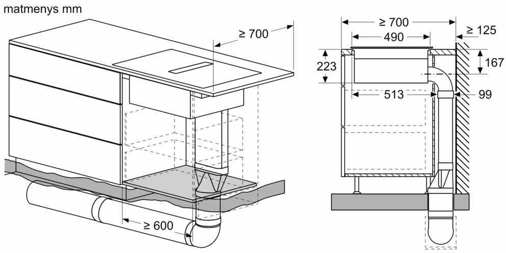 Bosch PVS811B16E Serija 4, Indukcinė kaitlentė su integruota ventiliacijos sistema, 80 cm, kaitlentė be rėmo