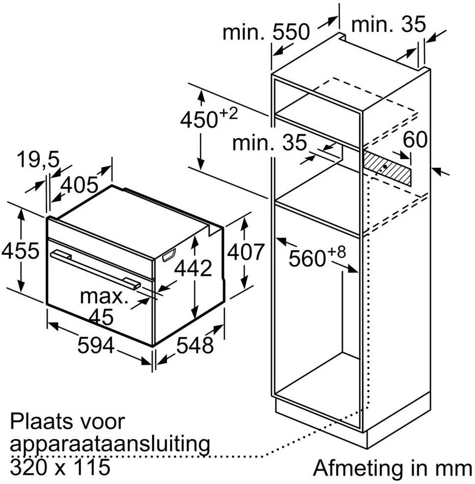 Įmontuojama kompaktiška orkaitė Siemens CB734G1B1