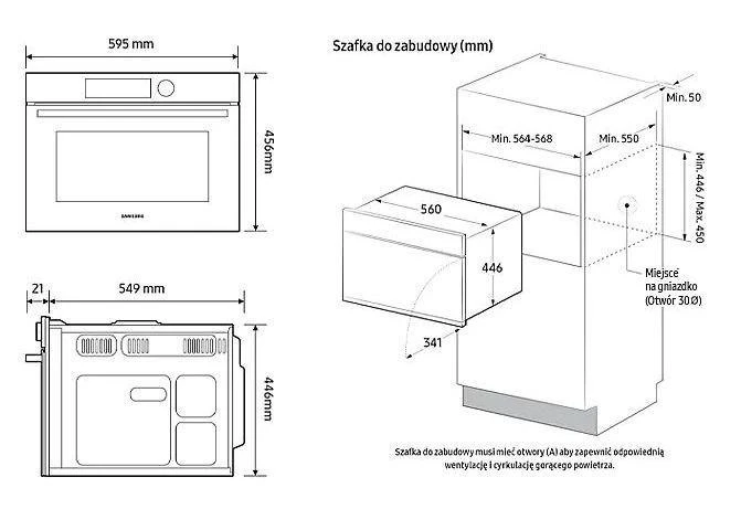 Įmontuojama kompaktiška orkaitė su mikrobangų funkcija Samsung NQ5B5763DBK
