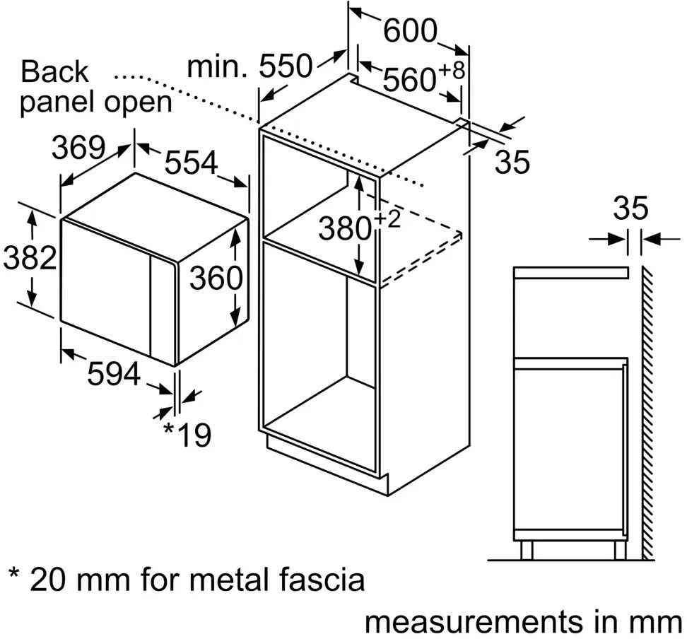 Įmontuojama mikrobangų krosnelė Bosch BEL554MB0