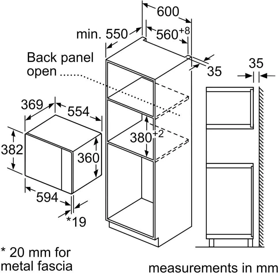 Įmontuojama mikrobangų krosnelė Bosch BEL554MB0