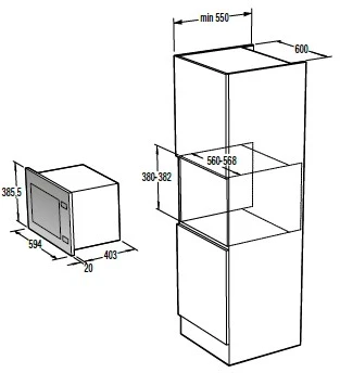 Įmontuojama mikrobangų krosnelė Hisense BIM325GI63DBG