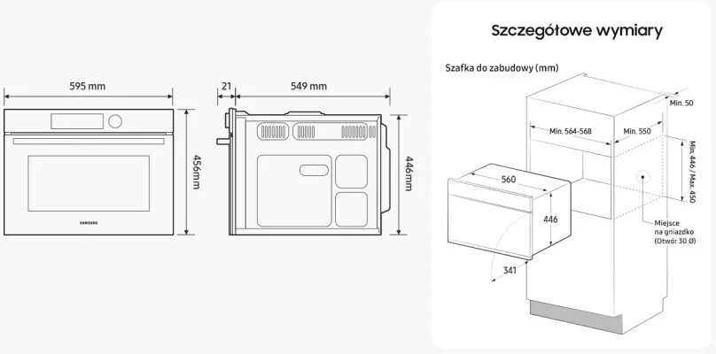 Įmontuojama mikrobangų krosnelė Samsung NQ5B4313GBK