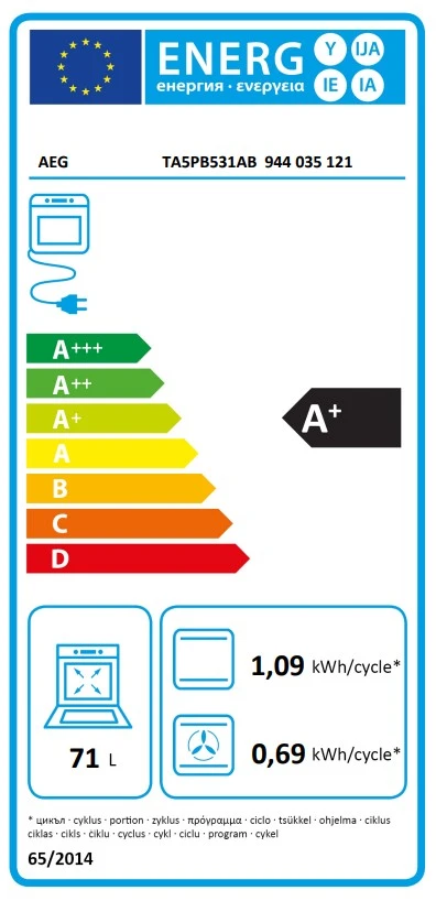 Juodos spalvos orkaitė su pirolize AEG TA5PB531AB