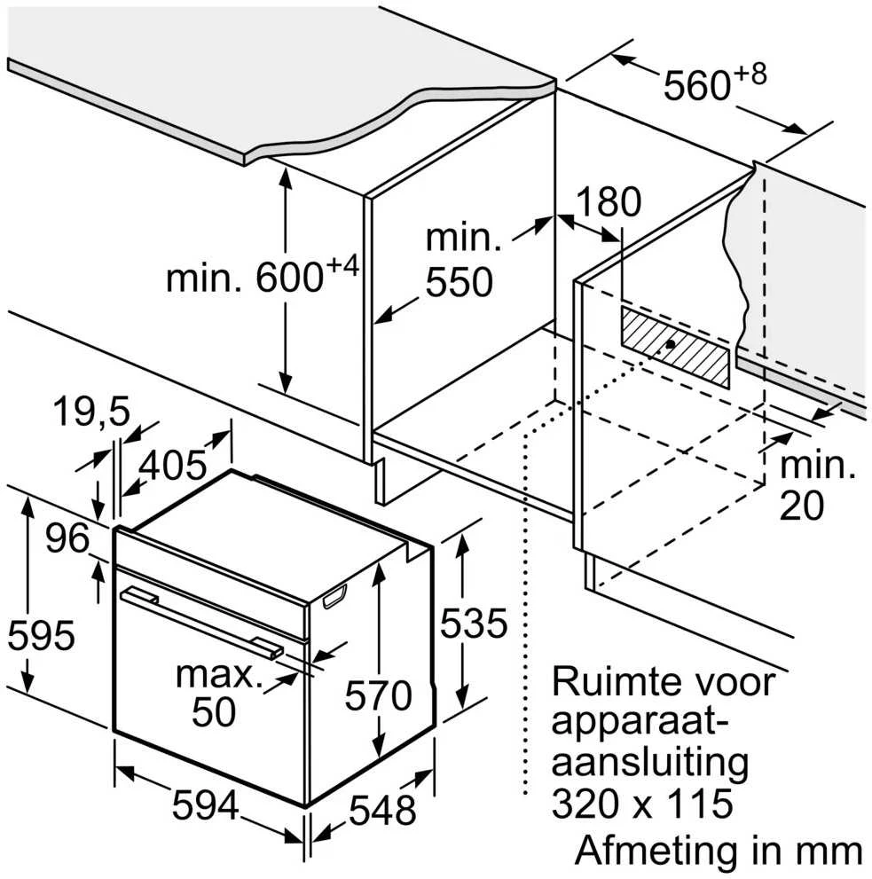 Įmontuojama orkaitė Bosch HBG536EB4