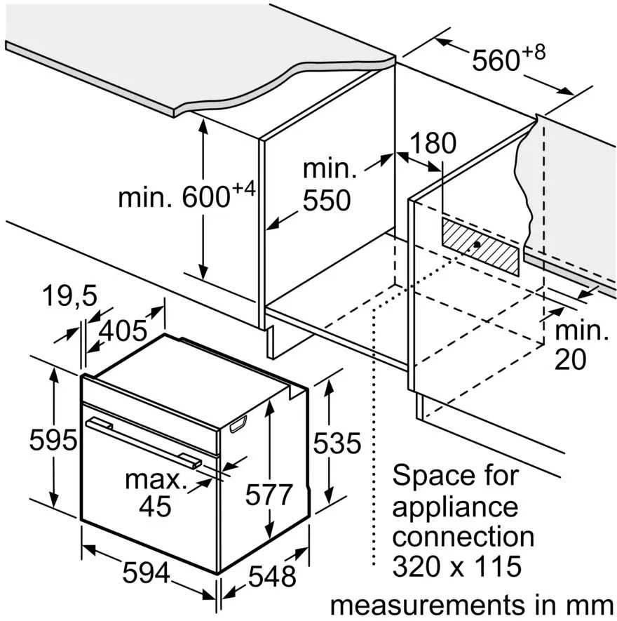 Įmontuojama orkaitė Bosch HSG7584B1