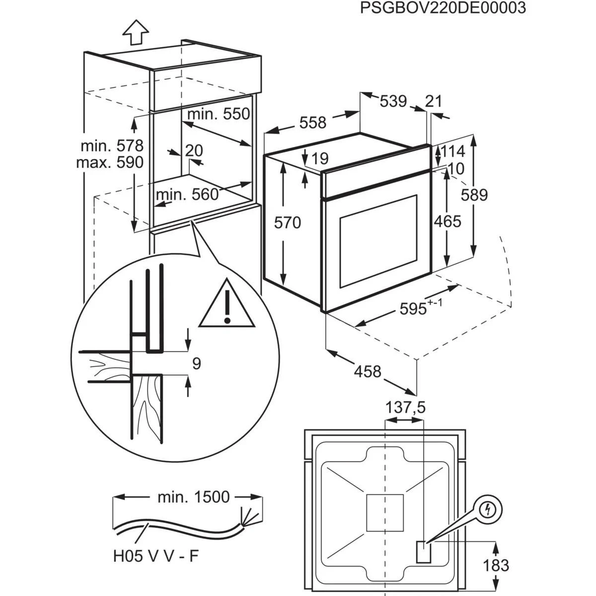 Įmontuojama orkaitė Electrolux EOF5H40BX