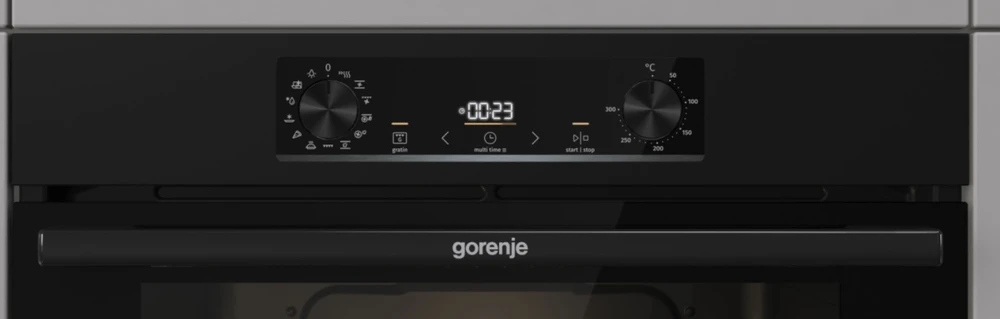 Gorenje | Orkaitė | BOS6737E06B | 77 L | Daugiafunkcis | EcoClean | Mechaninis valdymas | Garų funkcija | Konvekcija | Aukštis 59,5 cm | Plotis 59,5 cm | Juodas