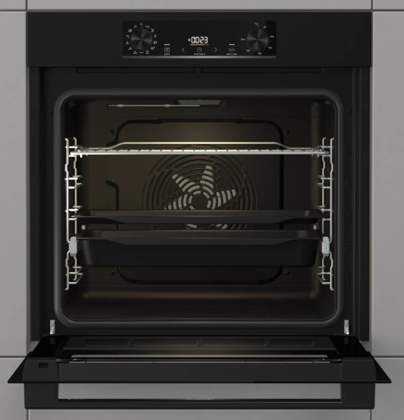 Gorenje | Orkaitė | BOS6737E06B | 77 L | Daugiafunkcis | EcoClean | Mechaninis valdymas | Garų funkcija | Konvekcija | Aukštis 59,5 cm | Plotis 59,5 cm | Juodas
