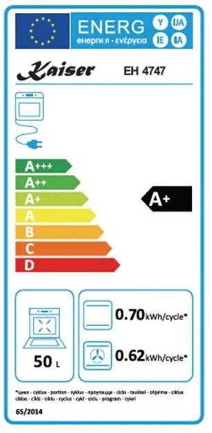 Įmontuojama orkaitė Kaiser EH 4747, 45 cm pločio