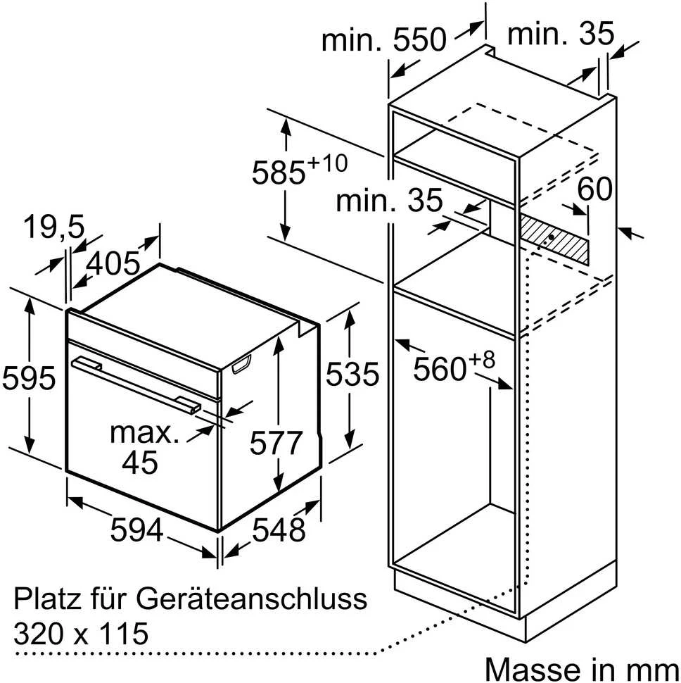Įmontuojama orkaitė Siemens HB978GMB1