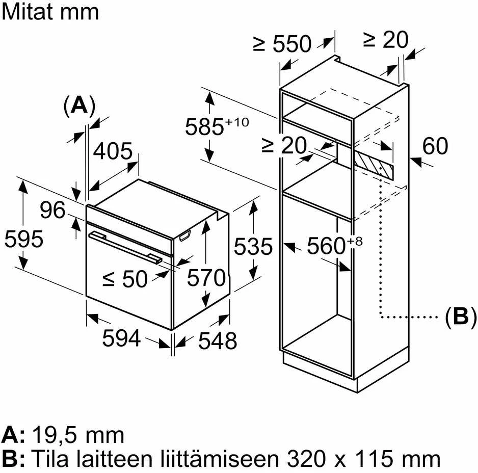 Įmontuojama orkaitė Siemens iQ300, HB272ABB3