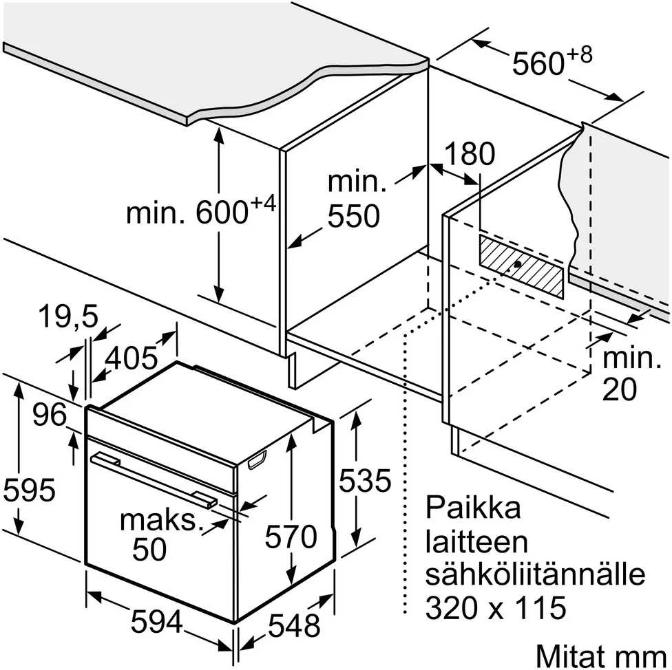 Įmontuojama orkaitė Siemens iQ300, HB272ABB3