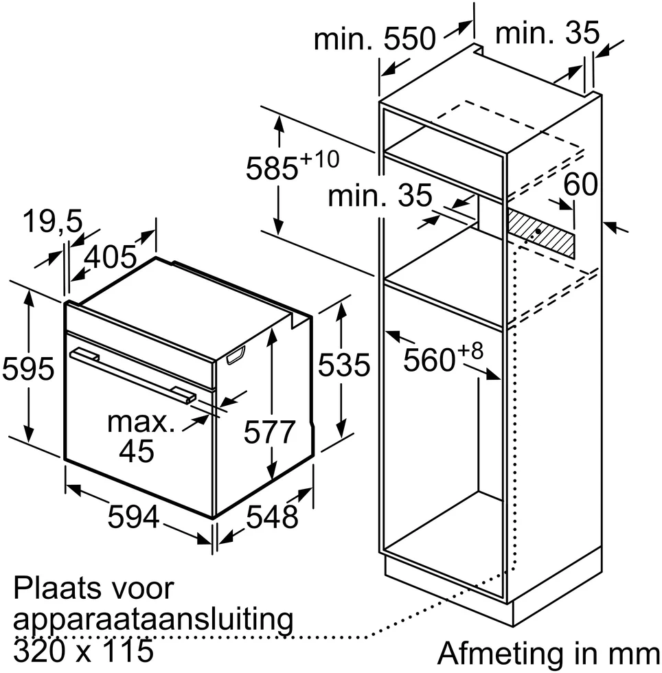 Įmontuojama orkaitė Siemens iQ700, HB774GLB1, 71 l