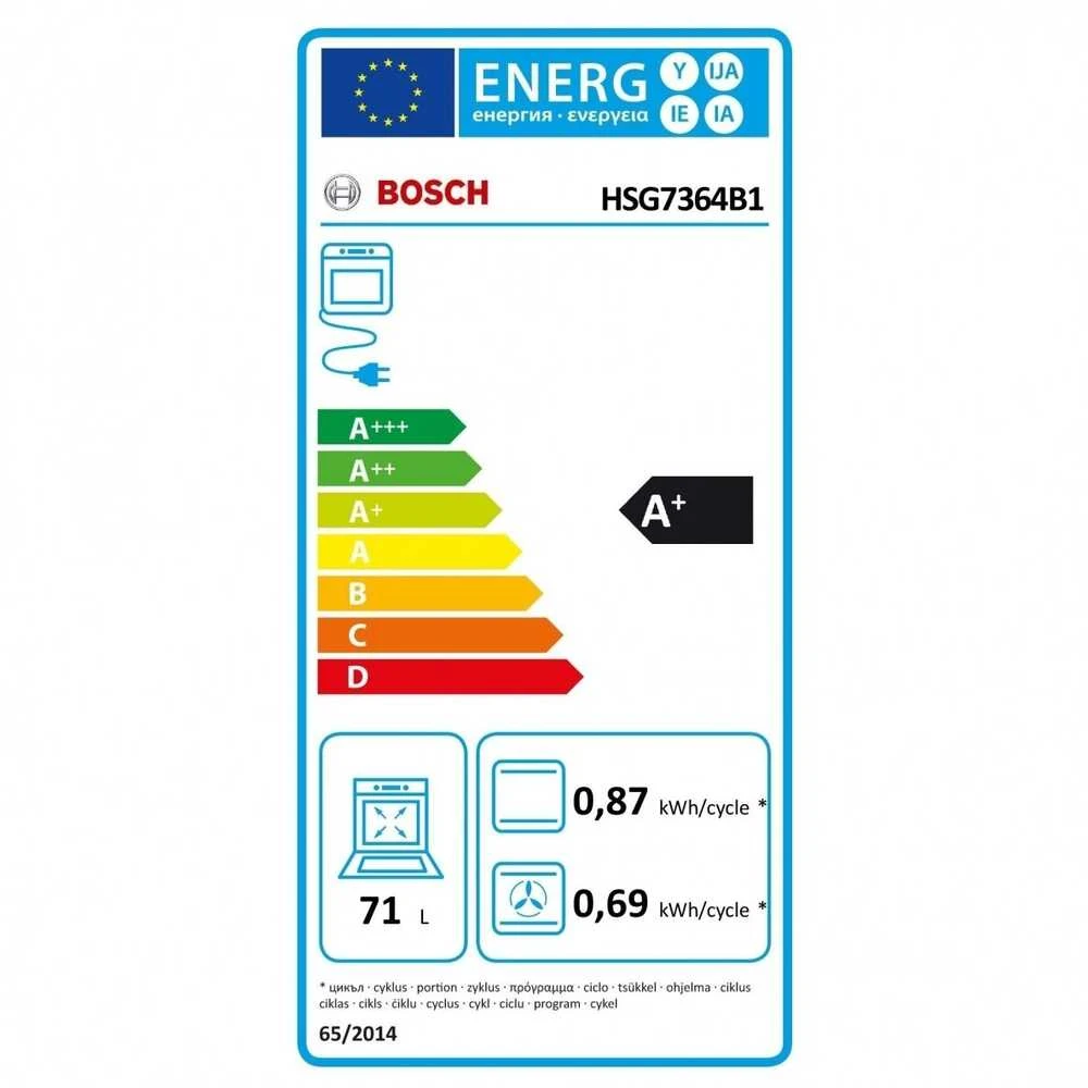 Bosch HSG7364B1 Serija 8, Įmontuojamoji orkaitė su garų funkcija, 60 x 60 cm, Juodas