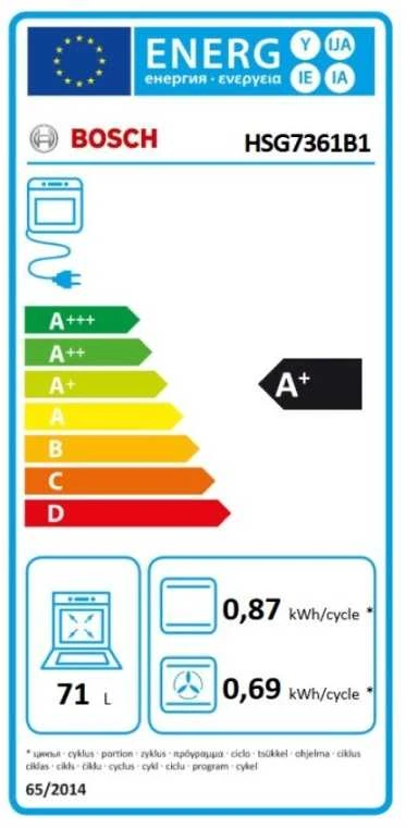 Įmontuojama orkaitė su garų funkcija Bosch HRG7361B1