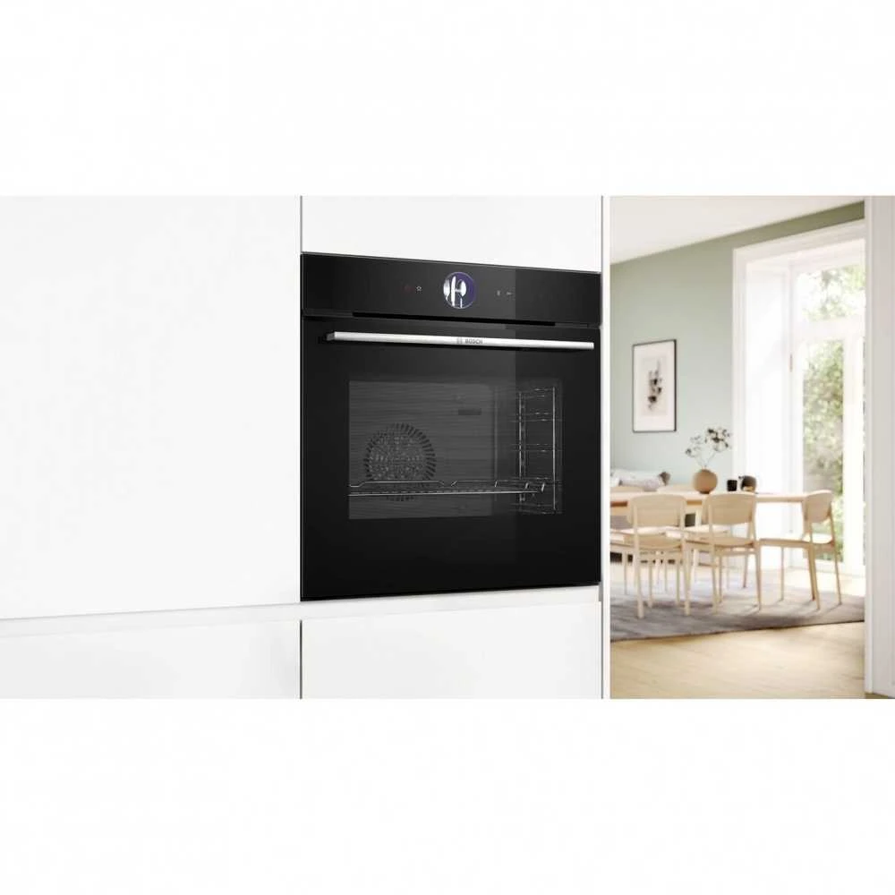 Bosch HSG7364B1 Serija 8, Įmontuojamoji orkaitė su garų funkcija, 60 x 60 cm, Juodas