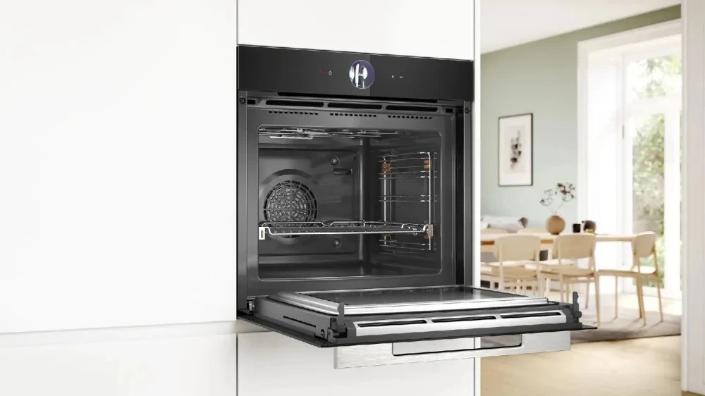 Įmontuojama orkaitė su mikrobangų krosnelės funkcija Bosch 8 serija, HMG776KB1, 67 l