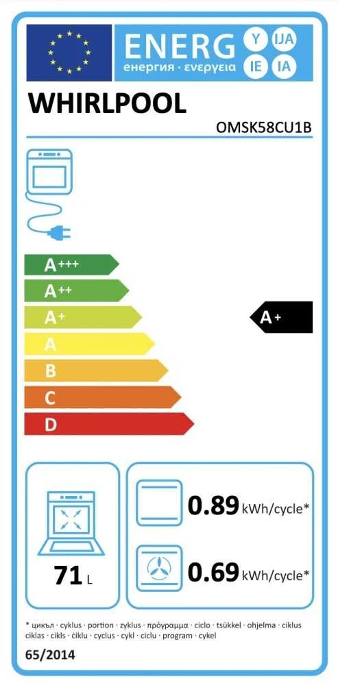 Įmontuojama orkaitė Whirlpool OMSK58CU1B
