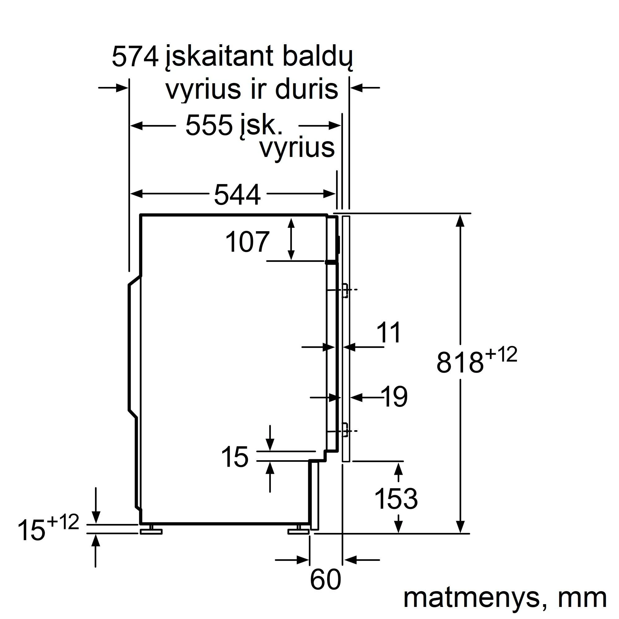 Įmontuojama skalbimo mašina Bosch WIW24342, 8kg, balta