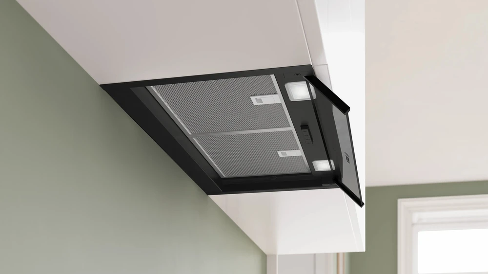 Bosch DBB65CC60 Serija 4, Integruojamasis kamino tipo gartraukis, 60 cm, Matinė juoda