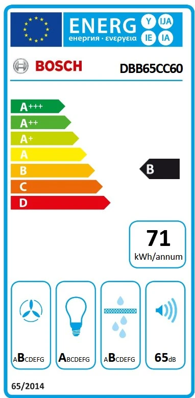 Bosch DBB65CC60 Serija 4, Integruojamasis kamino tipo gartraukis, 60 cm, Matinė juoda