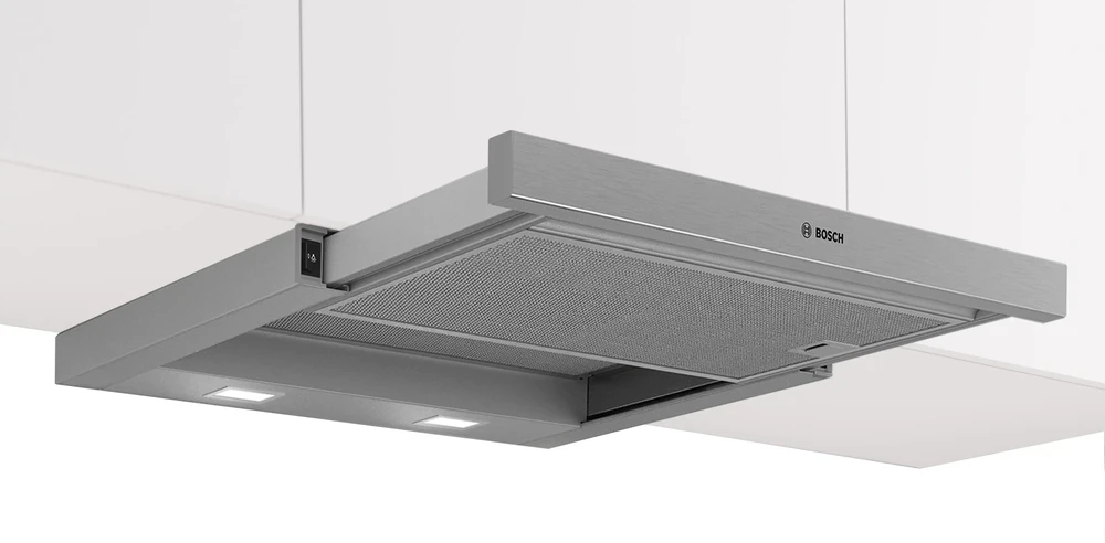 Bosch Serie 2 DFM064W55 gartraukis Semi built-in (pull out) Metallic, Sidabrinis 394 m³/h