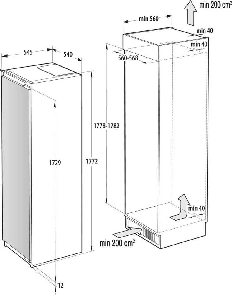 Įmontuojamas šaldiklis Gorenje G600, FNCI517E62WF, 235 l