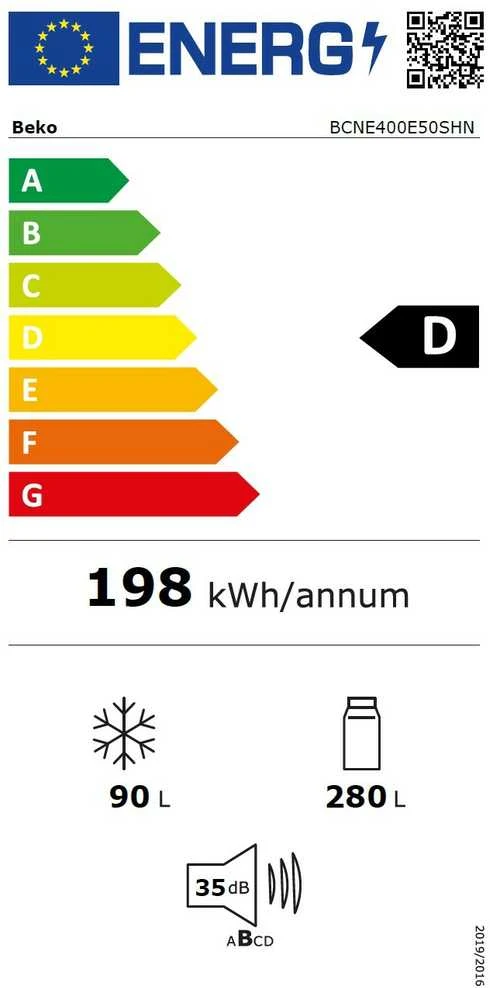 Šaldytuvas BEKO BCNE400E50SHN (Nemokamas pristatymas)