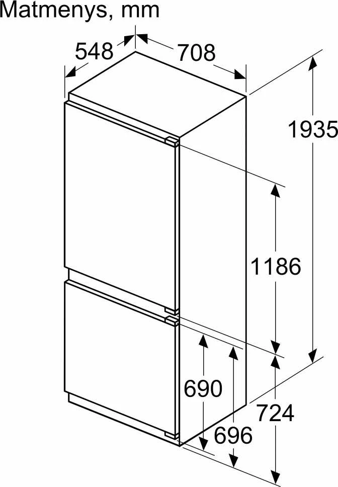 Įmontuojamas šaldytuvas Bosch KBN96SDD0