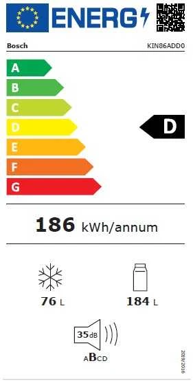 Įmontuojamas šaldytuvas Bosch KIN86ADD0