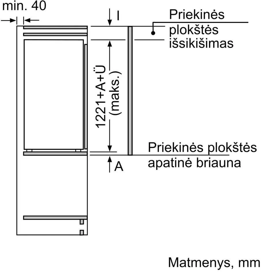 Įmontuojamas šaldytuvas Bosch KIR41NSE0 122cm.