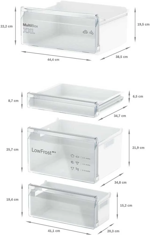 Bosch KIV86NSE0 Serija 2, Įmontuojamasis šaldytuvas-šaldiklis su šaldiklio skyriumi apačioje, 177.2 x 54.1 cm, slankiojantis vyris