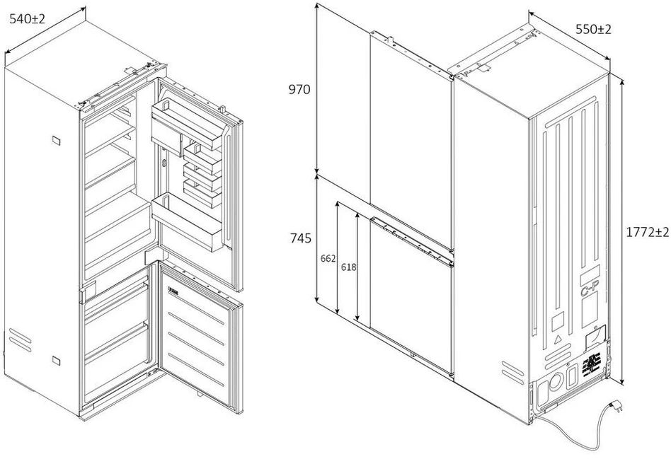 Šaldytuvas REFRIGERATOR BUILD-IN EHBQW5518E HAIER