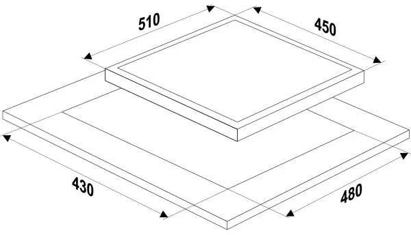 Įmontuota dujinė kaitlentė MPM MPM-45-GMH-16