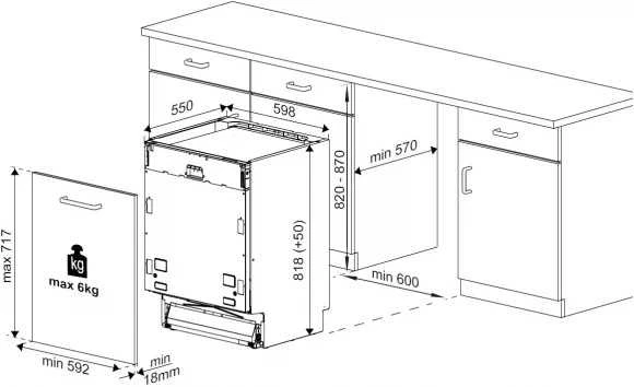 BEKO Built-In Indaplovė BDIN16435, D energijos klasė, savaime džiūsta, LED taškas